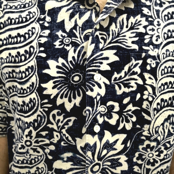 Polo by Ralph Lauren Floral Men's M Tropical Hawaiian Button Down Short Shirt - Picture 5 of 7